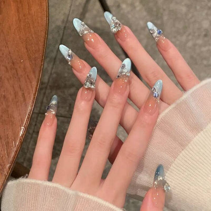 Press-On Nails with Artistic Ocean Theme Design