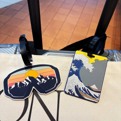 Ski Goggles Luggage Tag with Adventure Design