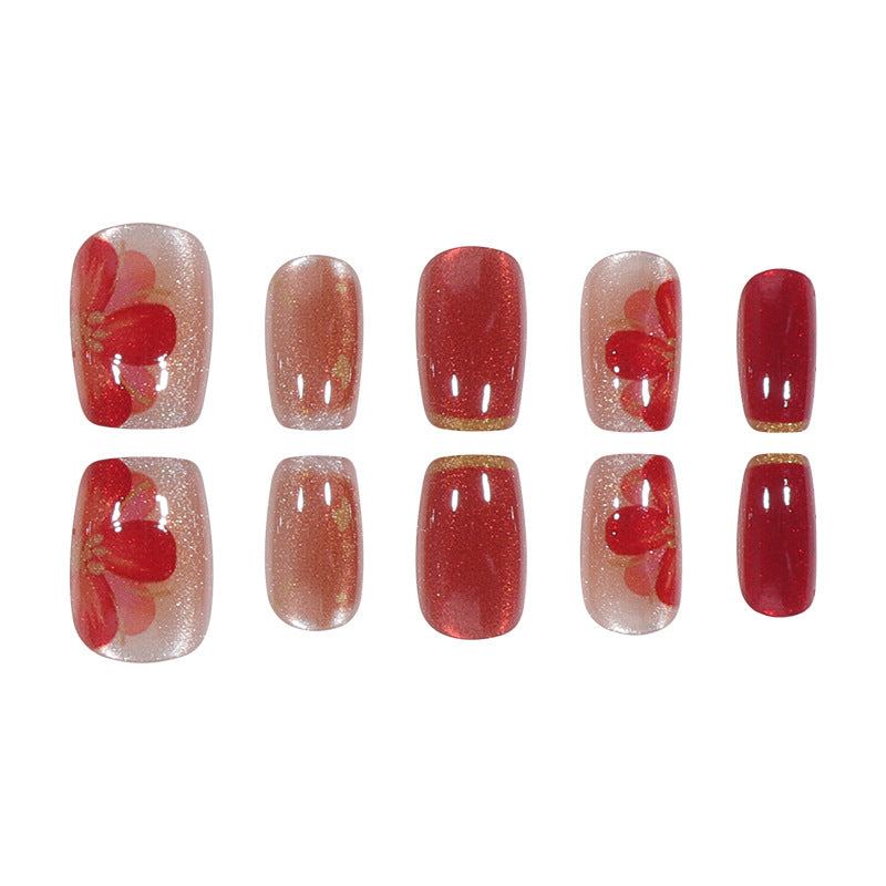 Floral Design Press-On Nails for Artistic Looks
