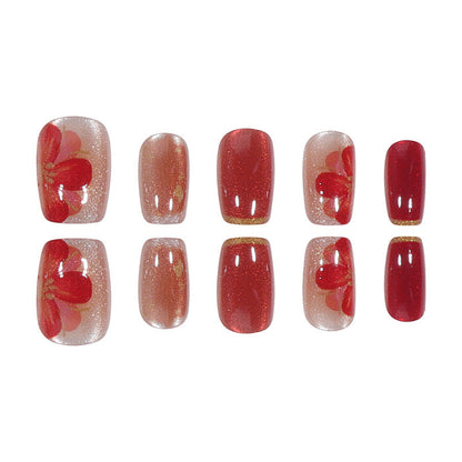 Floral Design Press-On Nails for Artistic Looks