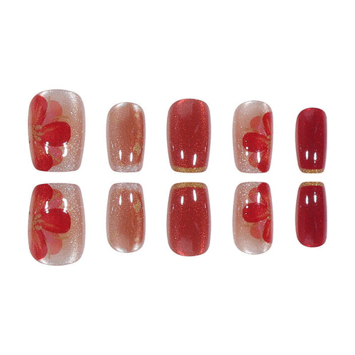 Floral Design Press-On Nails for Artistic Looks