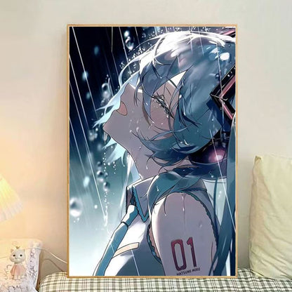 Illustrated Canvas Wall Art Print - Anime Inspired Design