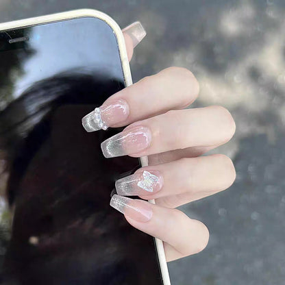 Press-On Nail Kit Featuring Distinctive Bow Patterns