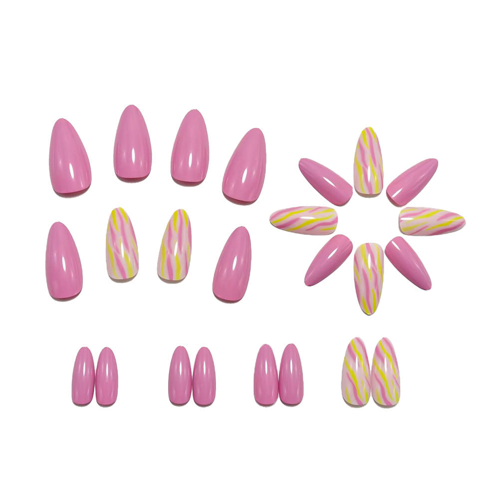 Colourful Patterned Acrylic Nail Set