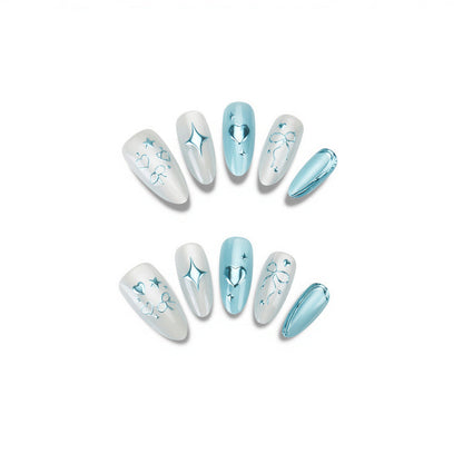 Heart and Star Design Press-On Nail Set – Artistic Nail Art