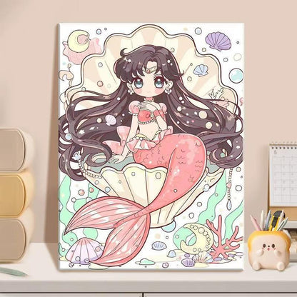 Canvas Artwork Featuring Anime Mermaid Illustration