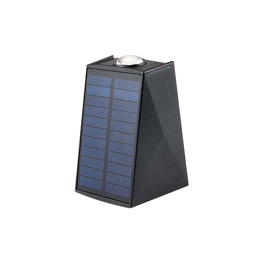 Bi-Directional Solar LED Wall Uplight and Downlight with Prism Lens