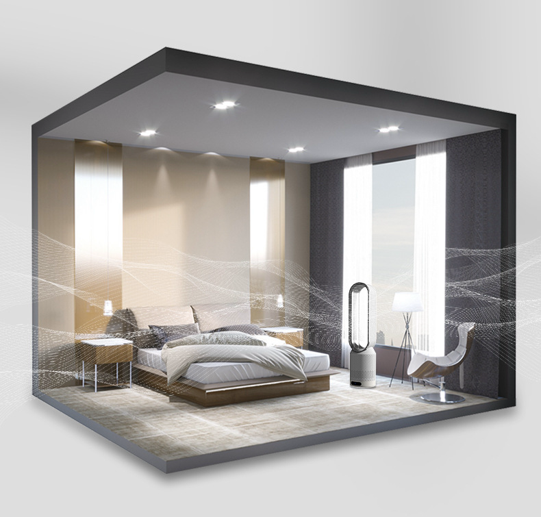 Remote-Controlled Tower Fan for Air Circulation and Purification – 4 Functions