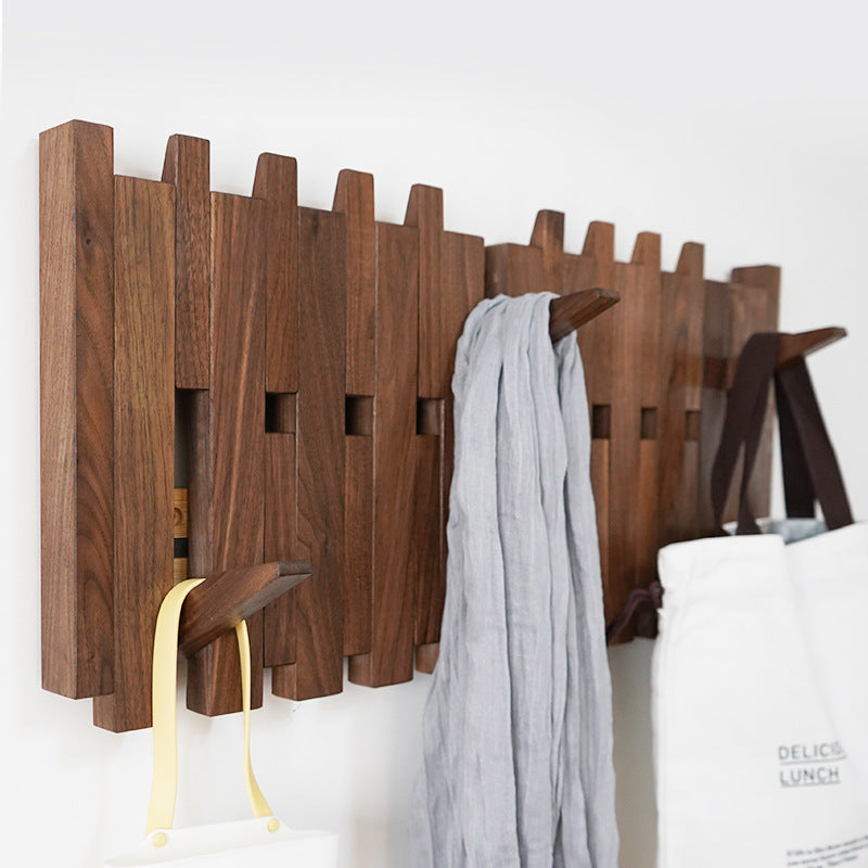 Wall-Mounted Hook Rack with Adjustable Design