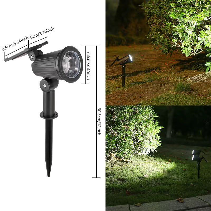Swivel Head Solar LED Garden Spotlight Stake with Adjustable Height and Weatherproof Design