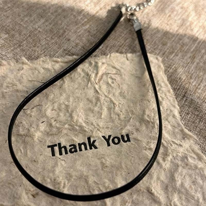 Leather Choker Necklace with Adjustable Fit