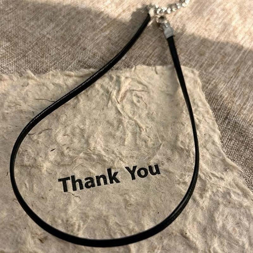 Leather Choker Necklace with Adjustable Fit