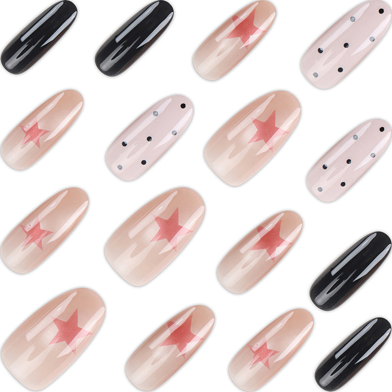 Bold Star Design Press-On Nail Set for Artistic Looks