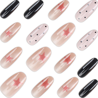 Bold Star Design Press-On Nail Set for Artistic Looks