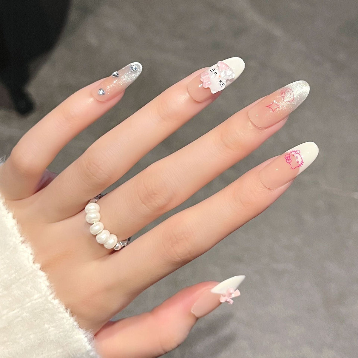 Decorative Press-On Nails with Cartoon Design