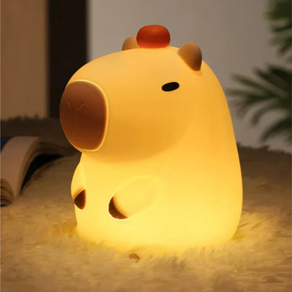Charming LED Squishy Night Light with Turtle Design - USB Rechargeable