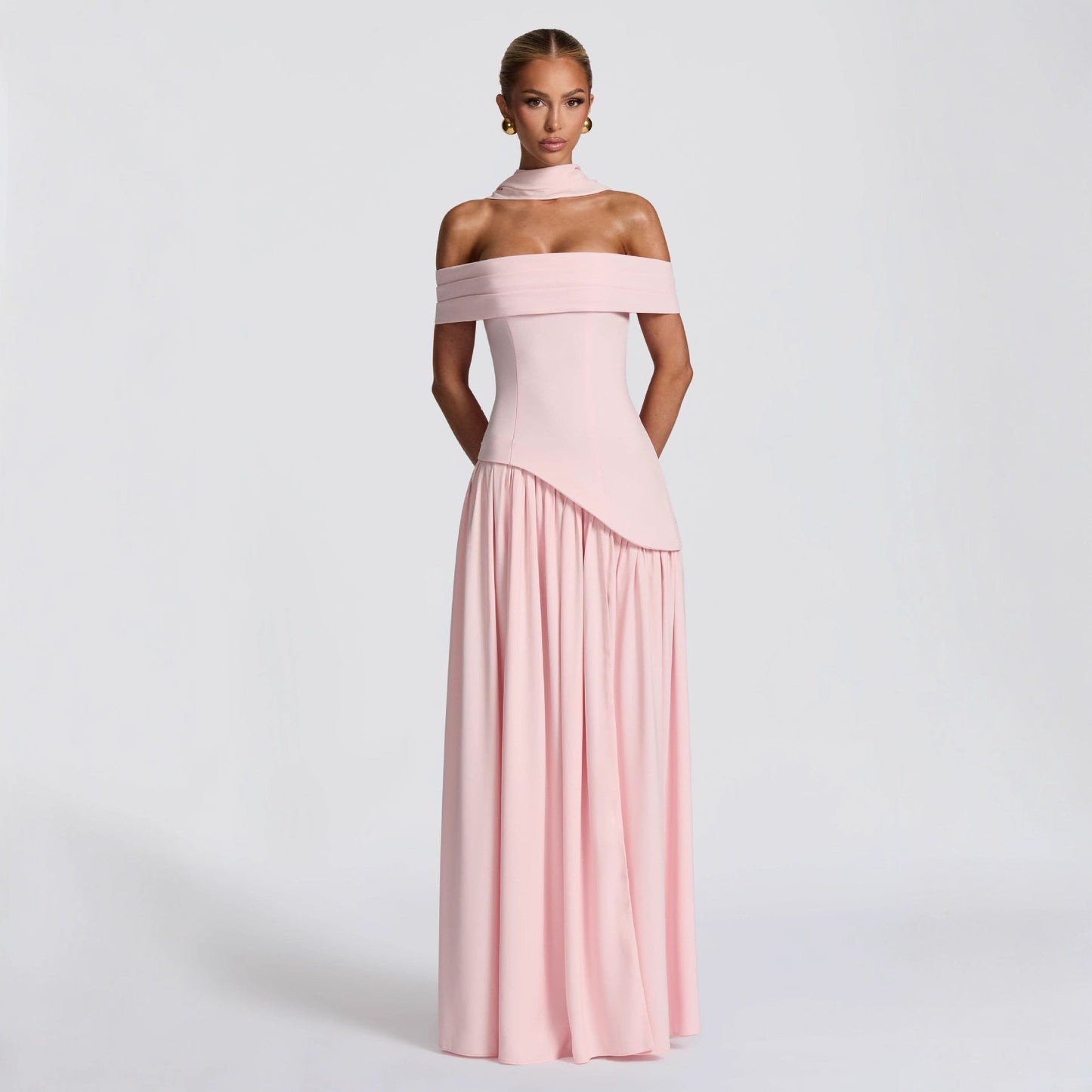 Strapless Bodycon Maxi Dress for Women with High Slit and Backless Design