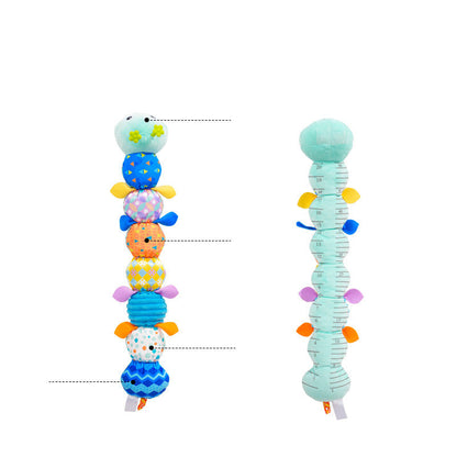 Plush Musical Rattle Caterpillar with Sensory Features