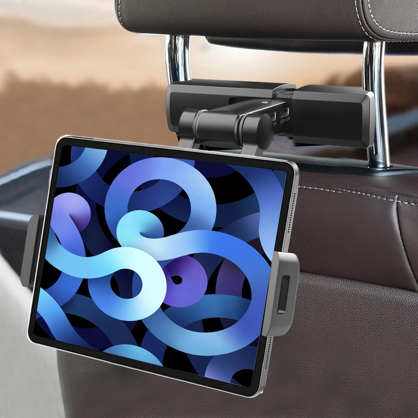 Tablet and Phone Holder Mount for Car Headrest – Adjustable Design
