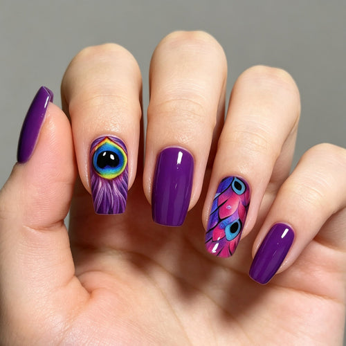 Peacock Design Nail Art Decoration