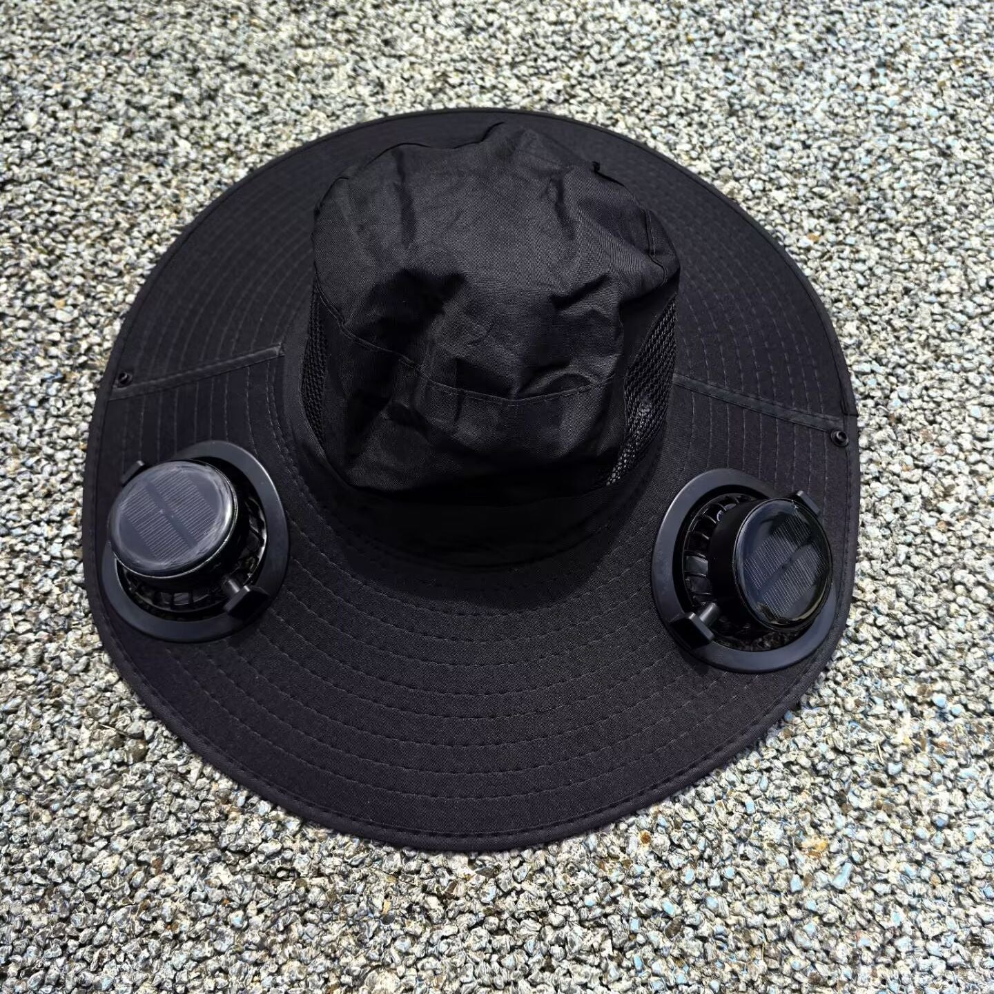 Sun Hat with Removable USB Fans and Wide Neck Coverage - Air-Cooled