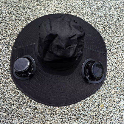 Sun Hat with Removable USB Fans and Wide Neck Coverage - Air-Cooled