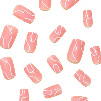 Nail Art with Artistic Wave Pattern Design