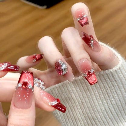 Square Press-On Nail Set in Acrylic Finish