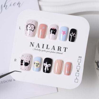 Press-On Nail Kit Featuring Distinctive Bow Patterns