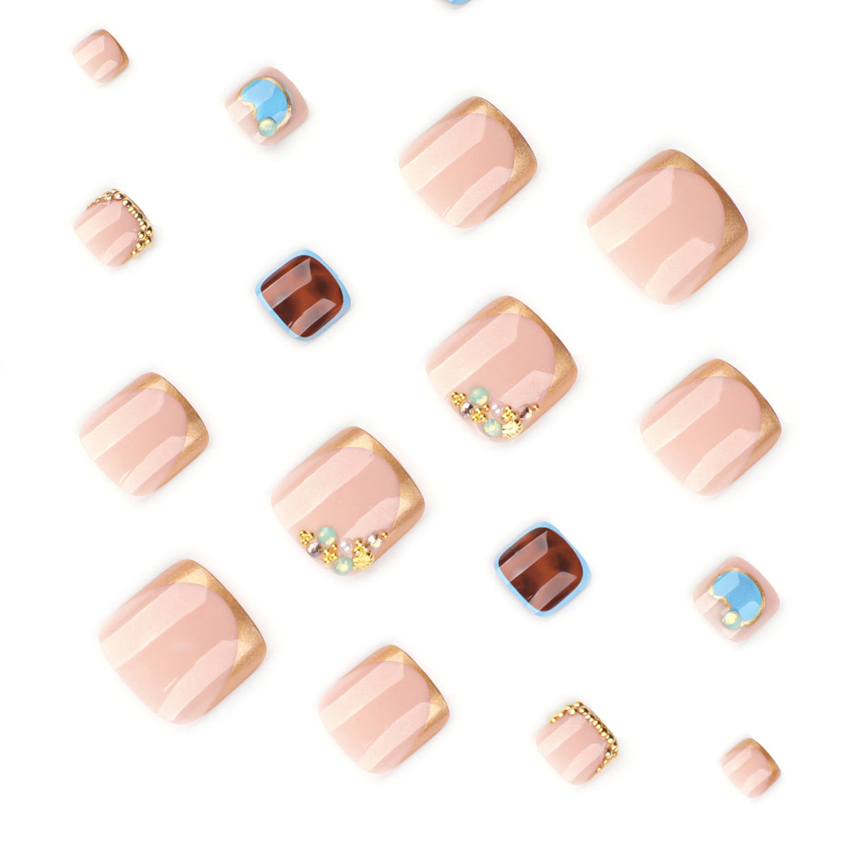 Elegant Gold Design Toenail Art for Artistic Nail Decoration