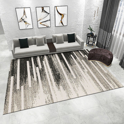 Striped Area Rug with Abstract Design