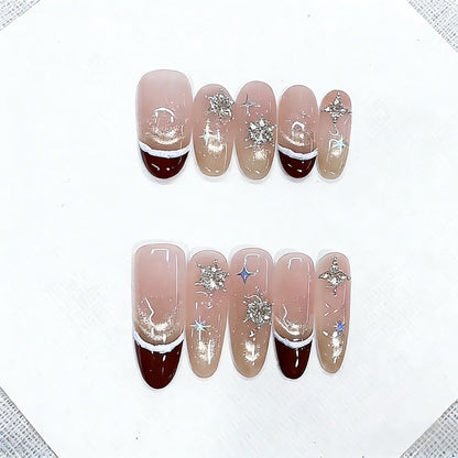 Glitter and Star Accented Press-On Nail Set
