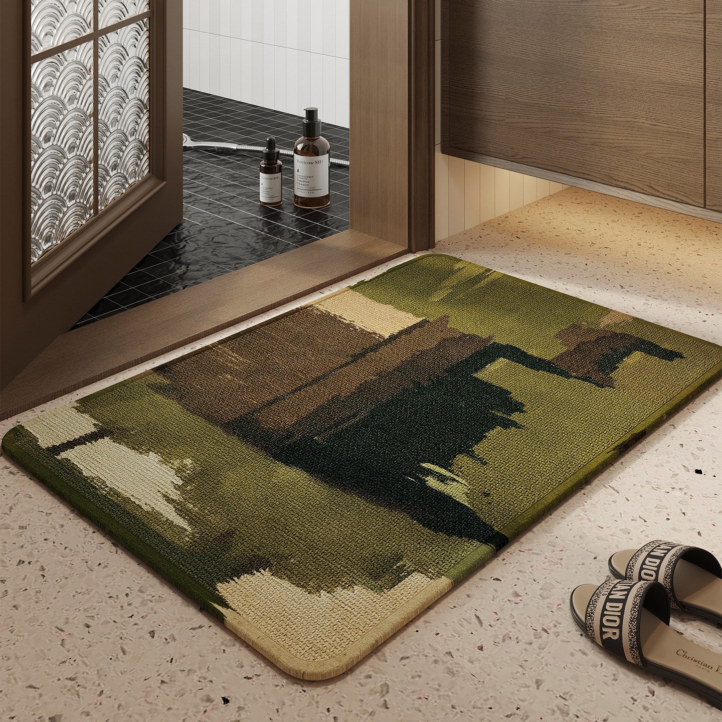 Contemporary Design Area Carpet with Abstract Patterns