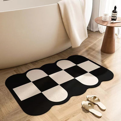 Abstract Design Bath Mat in Unique Shape