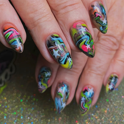 Nail Art Design with Artistic Swirl Pattern