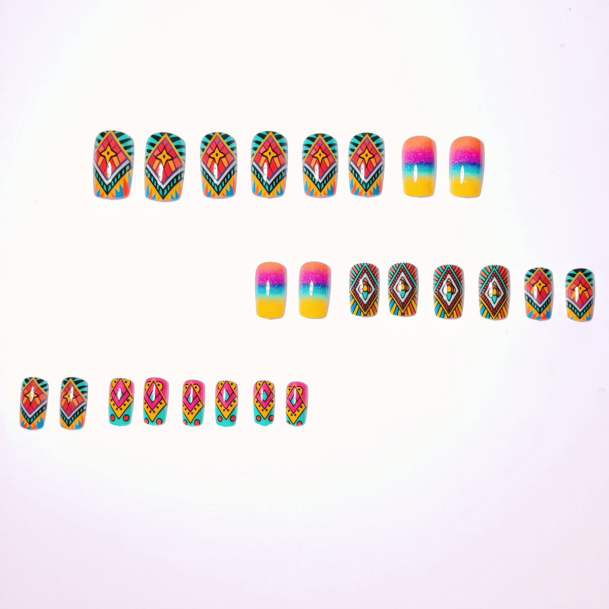 Geometric Nail Art in Bohemian Style