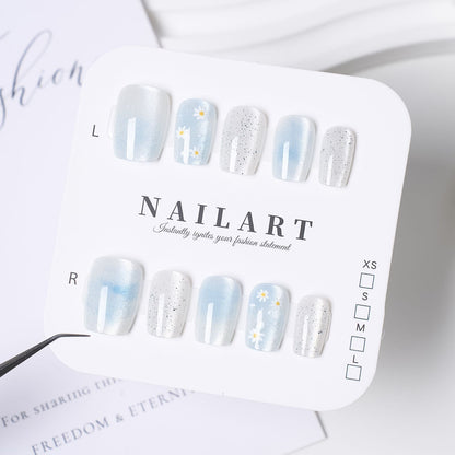 Floral Embellished Press-On Stiletto Nail Set