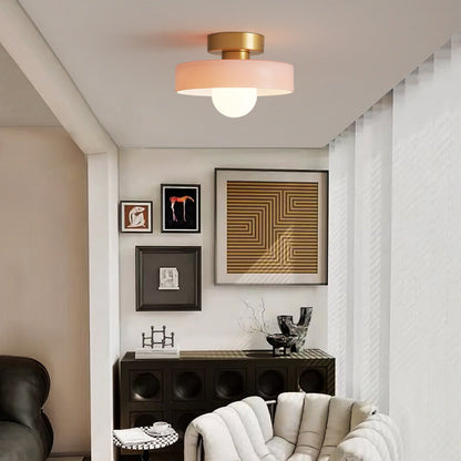 Geometric Flush Mount Lamp - Retro French Bauhaus Ceiling Fixture
