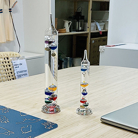 Galileo Thermometer with Colorful Floating Glass Bulbs - Home & Office Decor