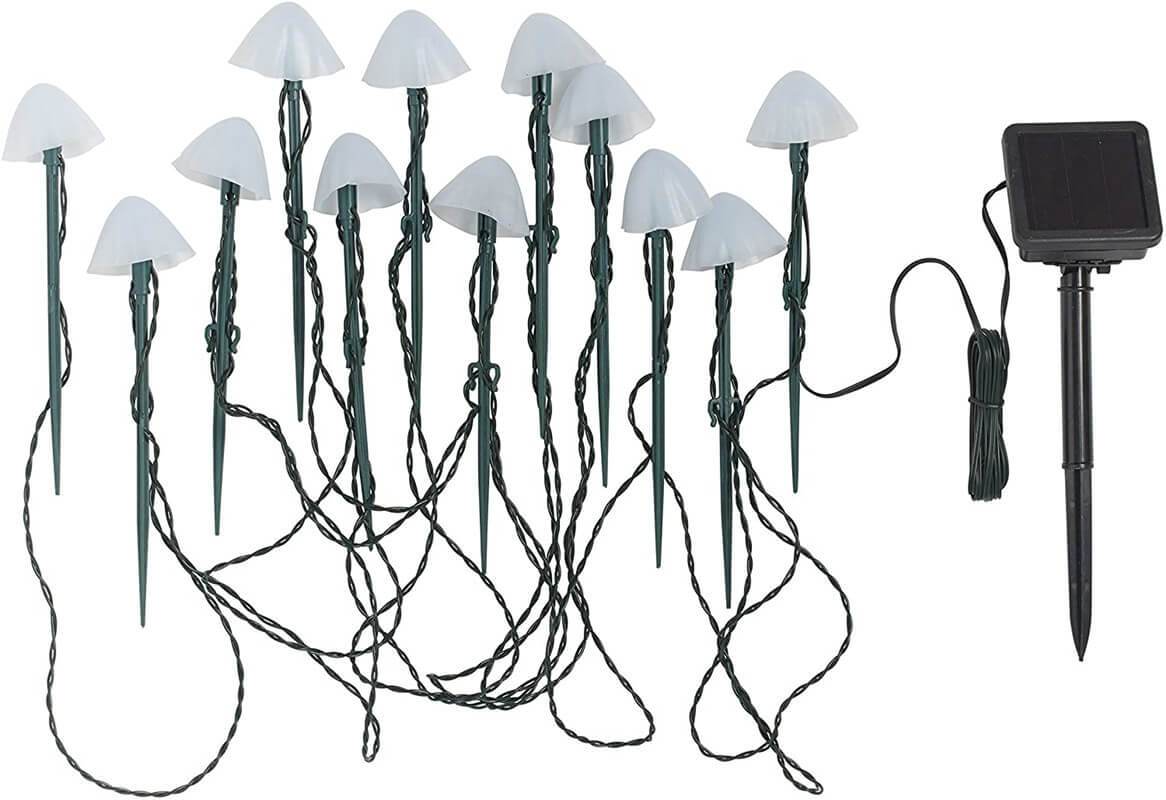Outdoor Solar LED String Lights - Mushroom Design for Garden and Pathway