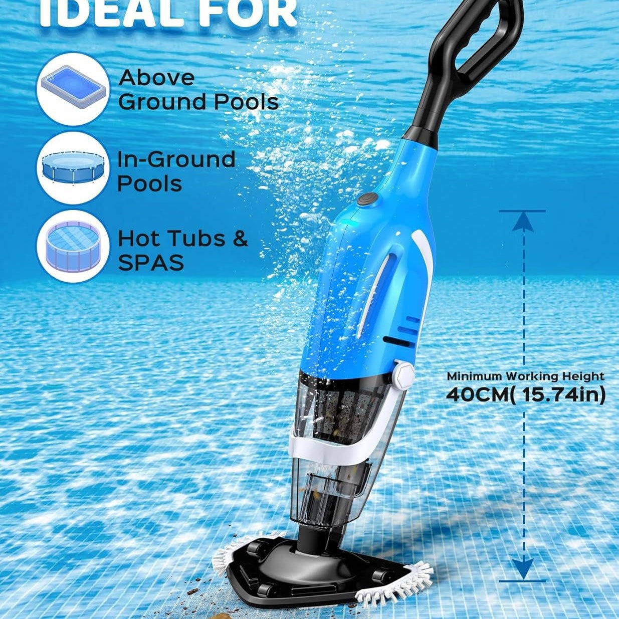 Robotic Pool Cleaner with Cyclonic Suction and Large Debris Capacity