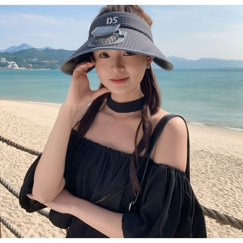 Sun Visor with UV Protection and Built-in Mini Fan - Adjustable