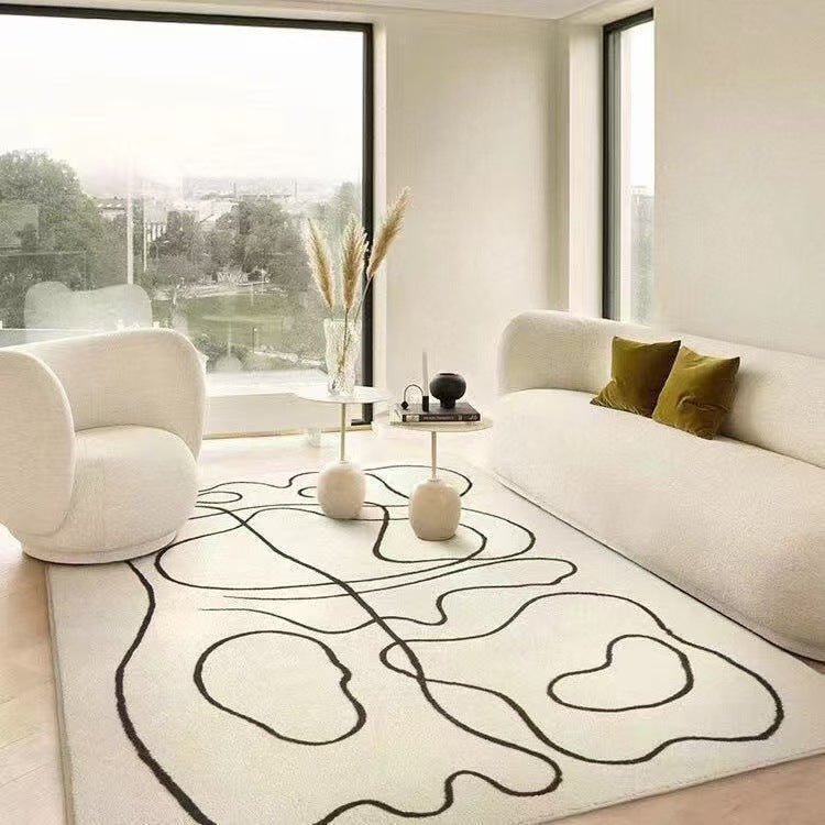 Plush Area Rug with Abstract Design