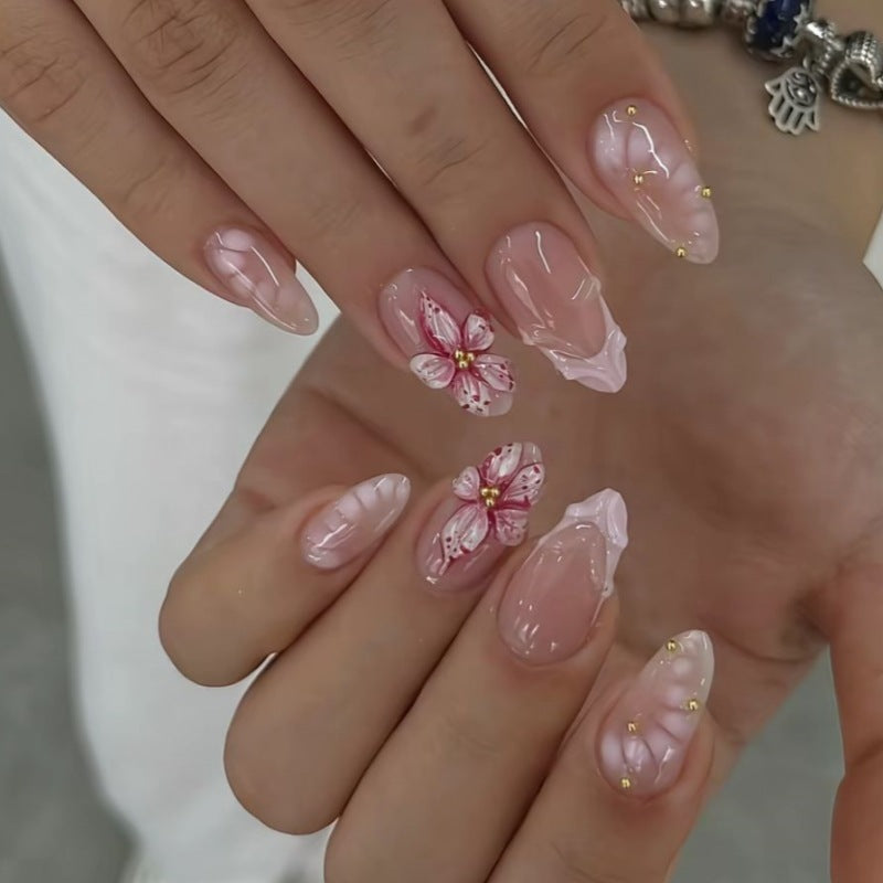 Press-On Nail Art Set with Animal Designs