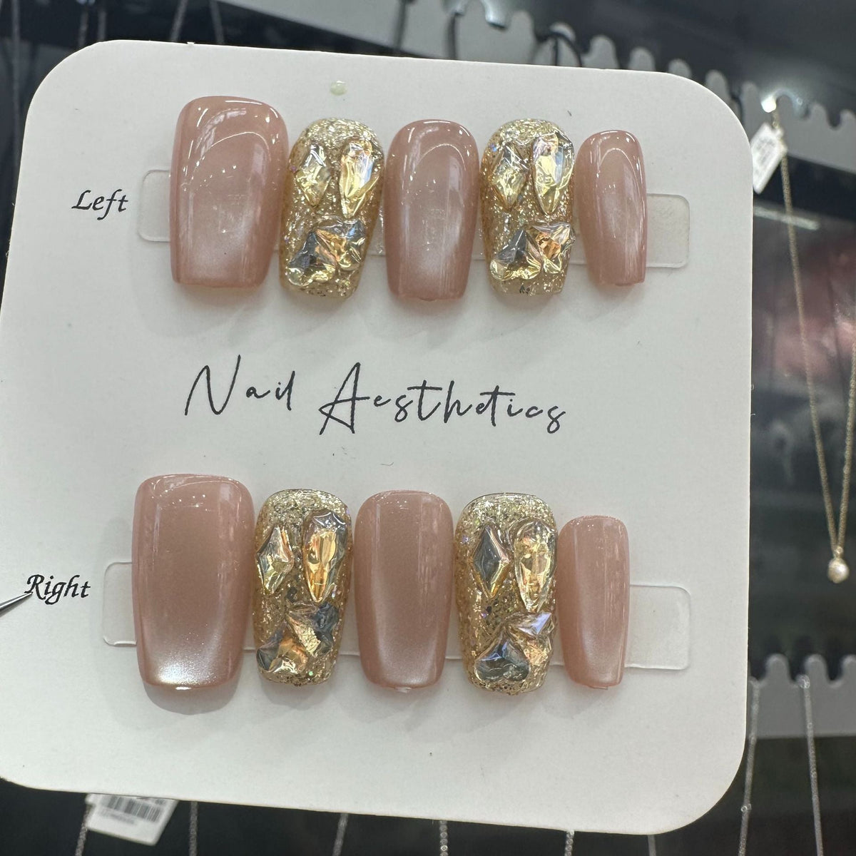 Decorative Rhinestone Adhesive Nail Tips