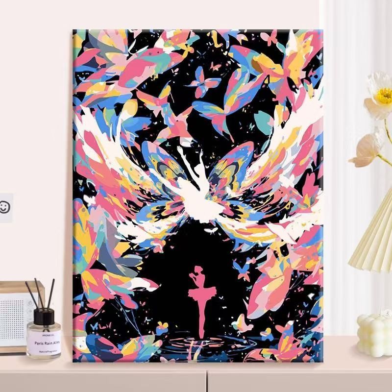 Canvas Wall Art Featuring Abstract Butterfly Design