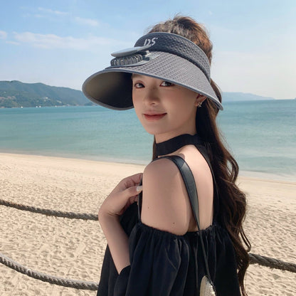 Sun Visor with UV Protection and Built-in Mini Fan - Adjustable