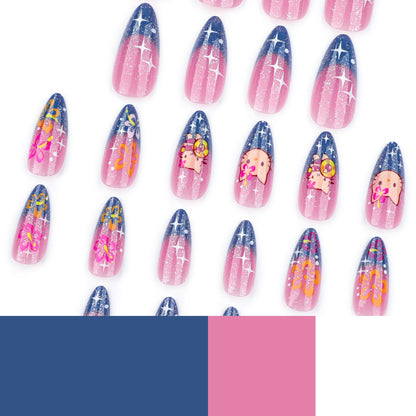 Playful Designed Stiletto Nails for Artistic Style