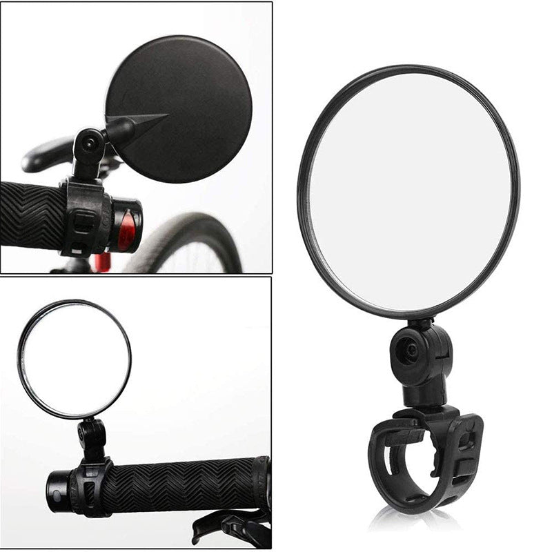Universal Clamp Adjustable Convex Safety Mirror for Road and Mountain Bikes