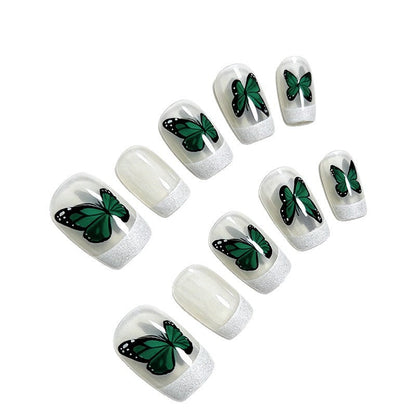 Nail Art Enhancements with Butterfly Design